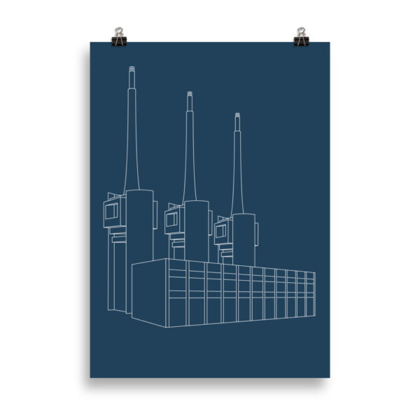 Sant Adria Power Station White Lines Illustration GICLÉÉ PRINT - Image 2