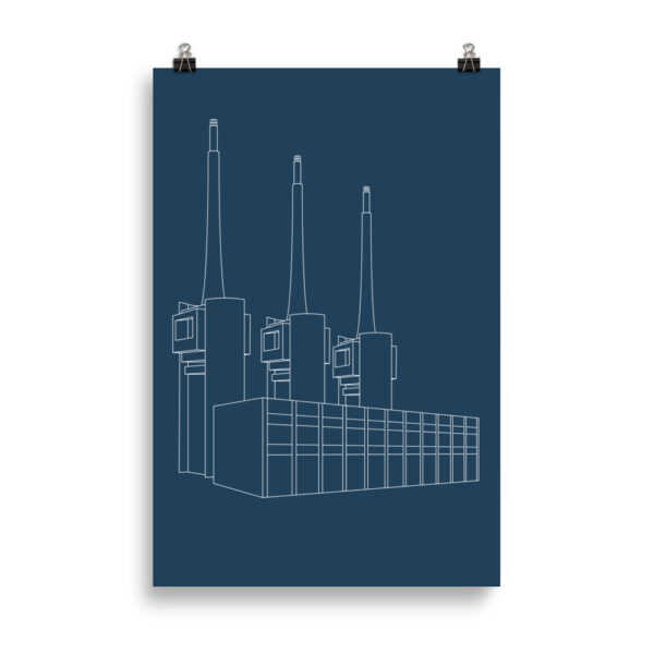 Sant Adria Power Station White Lines Illustration GICLÉÉ PRINT - Image 3