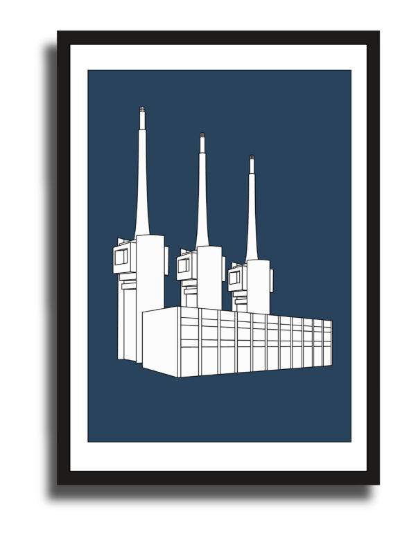 Sant Adria Power Station White Block Illustration