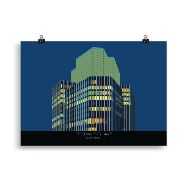 Tower 42 Night time illustration GICLÉE ART PRINT - Image 2