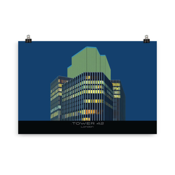 Tower 42 Night time illustration GICLÉE ART PRINT - Image 3