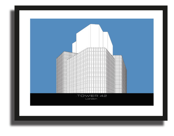 Tower 42 B&W Illustration Art Print