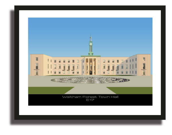 Waltham Forest Town Hall Illustration Art Print