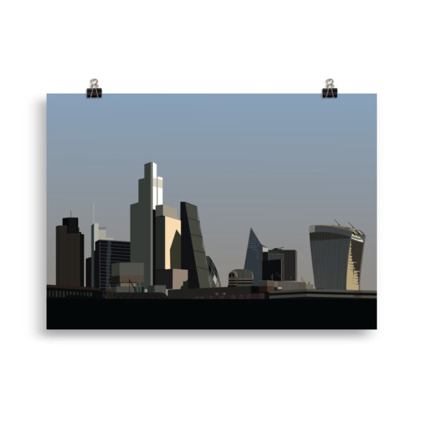 City of London Skyline illustration GICLÉE ART PRINT - Image 2