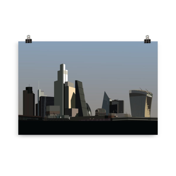 City of London Skyline illustration GICLÉE ART PRINT - Image 3