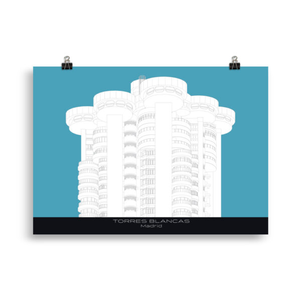 Torres Blancas. Black and White Illustration. GICLÉE Art Print - Image 3